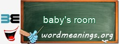 WordMeaning blackboard for baby's room